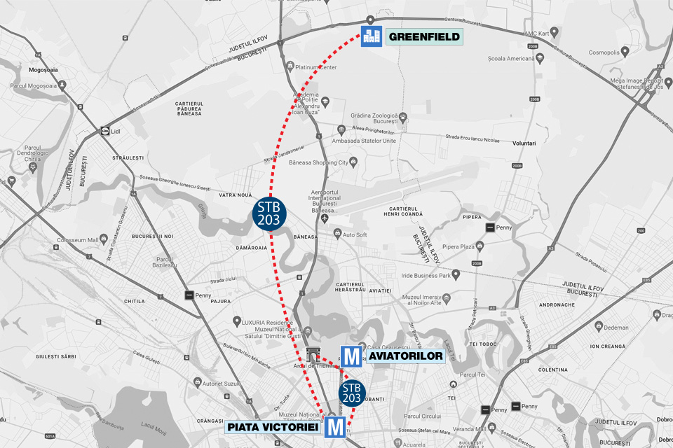 Legătură directă între Cartier Greenfield și Piața Victoriei